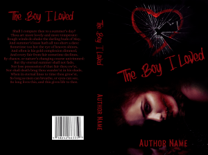Premade Book Cover: The Boy I Loved : Portrait of a broken-heart and teen girl in a pool of blood. Ideal for YA, thriller, drama. 13 Reasons Why: BookSelf 