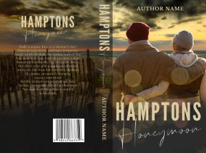 Hamptons Honeymoon: Ready Made Book Cover: Romance, honeymoon couple vacation in the Hamptons. Loving couple watching the sunset on a windswept beach.  