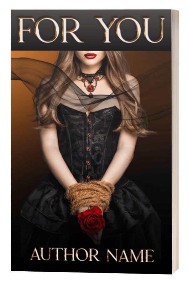 For You: Ready Made Book Cover: On the border of BDSM is this romance cover. A woman in a corset waits: Exclusively at BookSelf - help to upload.
