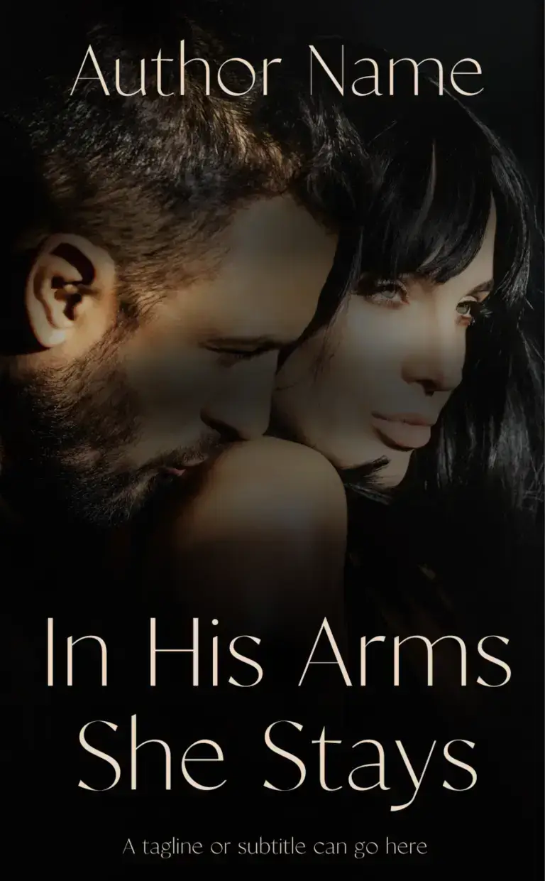 Romantic couple in an embrace. Premade book cover.