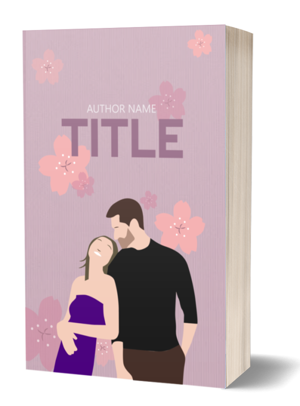 Floral Couple: Premade Book Cover. A unique one-off Chick Lit illustrated Book Cover ready for your title and author name. Sweet romance. BookSelf UK.