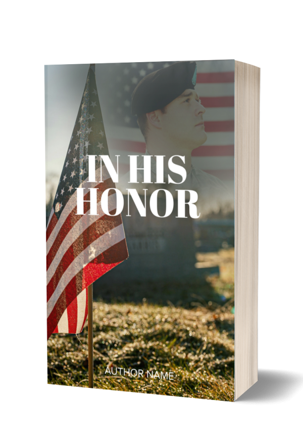 In His Honor: Premade Book Cover. An American soldier respects the star spangled banner. Evocative imagery to draw your readers in. BookSelf UK