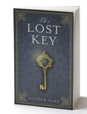 The Lost Key: Premade Book Cover: A sophisticated mystery drama awaits this evocative imagery of an illustrated antique key - but what secrets does it keep? BookSelf UK