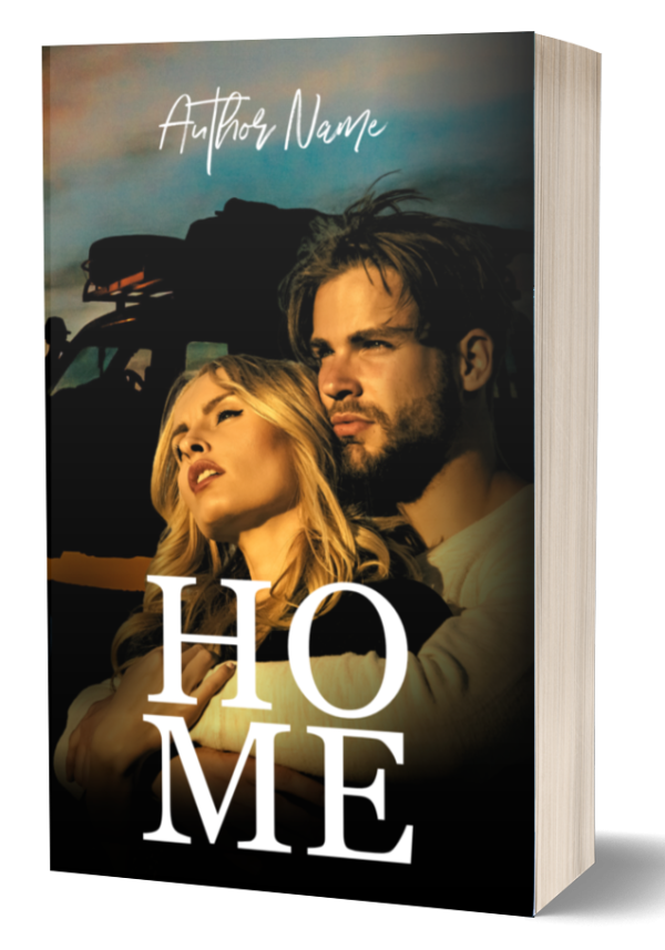 Home: Premade Book Cover: A couple on safari or off road trail in a Jeep. Evocative imagery for romance fiction. Includes eBook & paperback. BookSelf UK