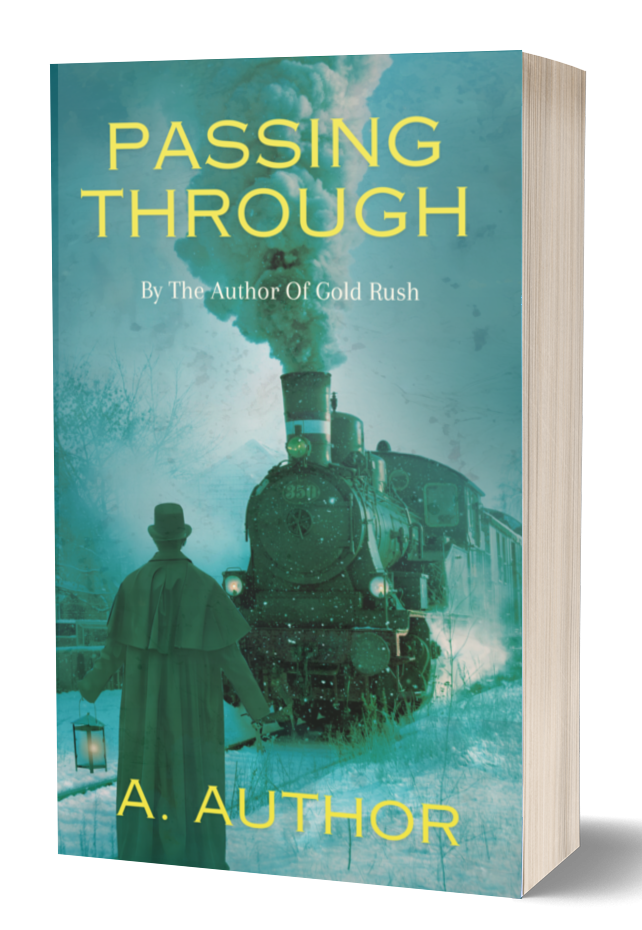 Passing Through: Premade Fiction Book Cover: 19th to 20th century gothic thriller or mystery fiction depicting a warden awaiting a steam train. BookSelf UK
