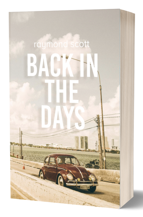 Back In The Days: Ready made book cover: Urban river setting. Beetle car reminiscent of the 1950's 1960's. Suitable for romantic fiction, non-fiction memoir